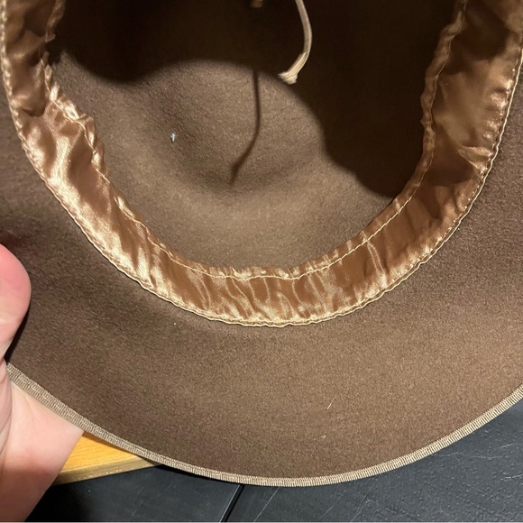 Sole Society Wide brim 100% Wool Brown Fedora One size hat Explorer Classic - Picture 8 of 10